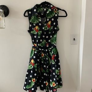 Cute fruit print cottagecore dress